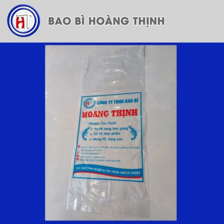 Túi PE đóng tôm in 2 màu lồng gấp