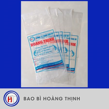 Túi PE đóng tôm in 2 màu lồng gấp 1